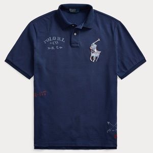 Polo Ralph Lauren collectors shirt XL large polo player on front in multi color